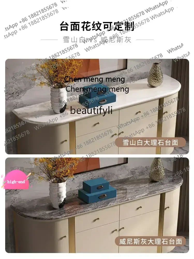 

Light Luxury Sideboard Shoe Cabinet Italian Post-Modern Marble Restaurant Bedroom Storage Organizer Entrance Cabinet AB