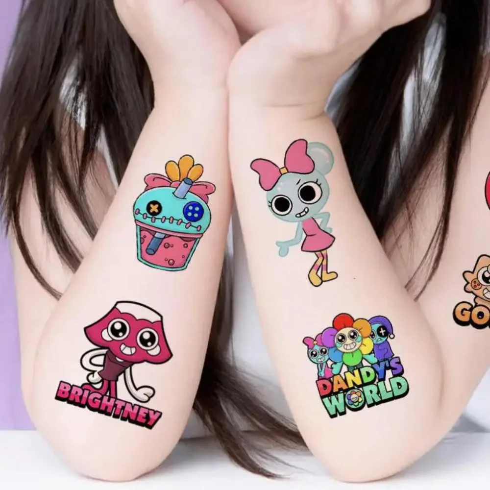 10 قطعة/المجموعة الكرتون Dandys العالم لعبة المؤقتة الوشم ملصق لعبة هيئة الفن لصاقات وشم لعب لهدايا الحفلات #3