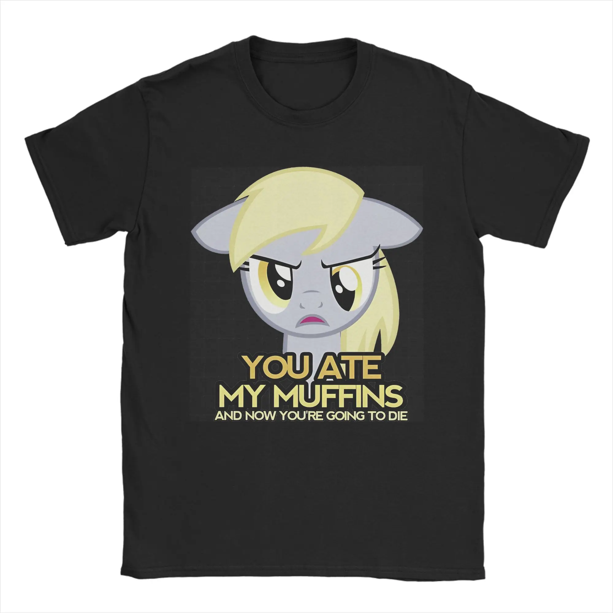 Oversized T Shirt Beach Muffins Derpy Hooves Trending T Shirts 100 Cotton Tee Shirt for Men Y2K Basic Design Short Sleeve