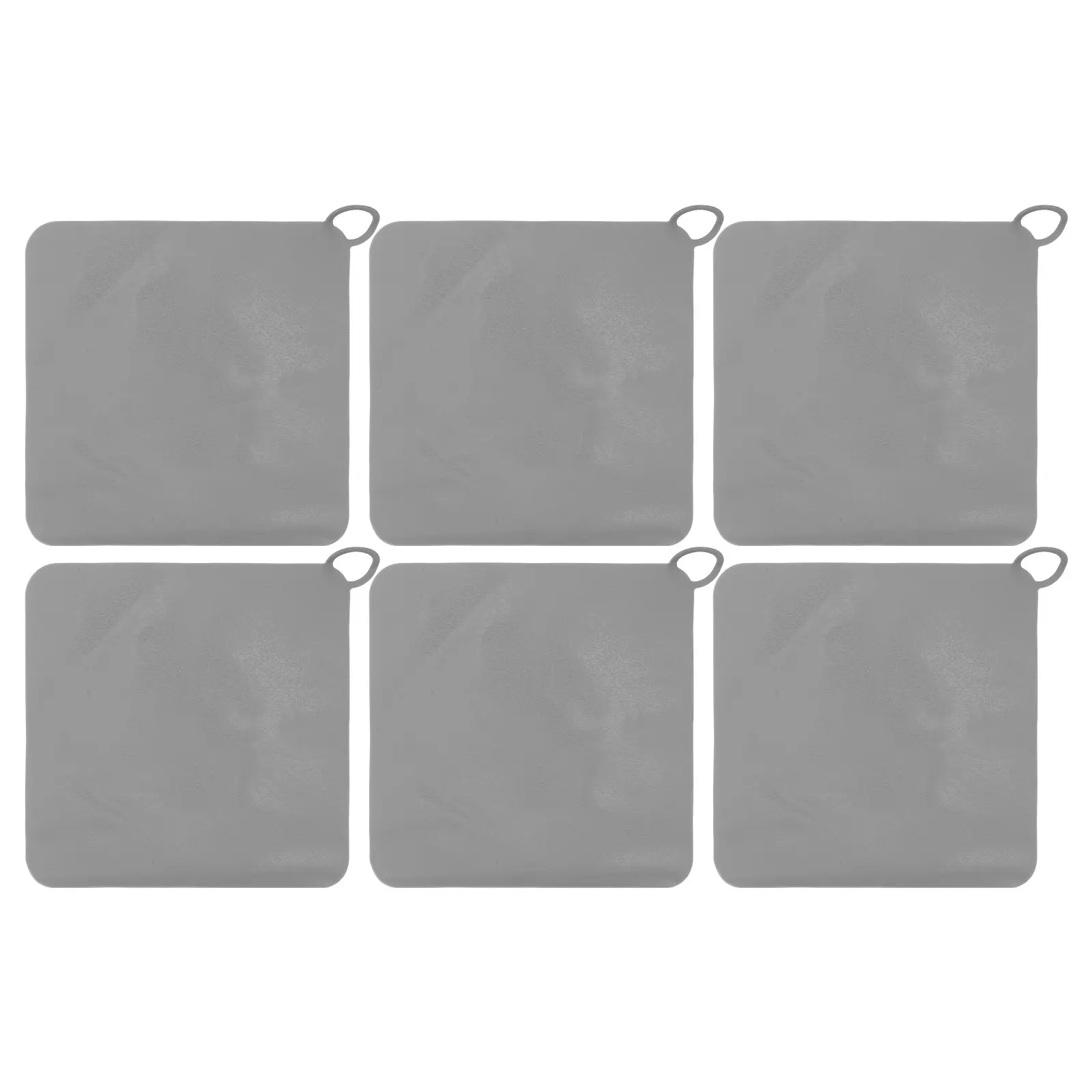 

6Pcs Silicone Floor Drain Cover Hanging Loop Square 5.89x5.89 Grey Odor Proof Drain Stopper for Bathroom Kitchen Laundry Sewer