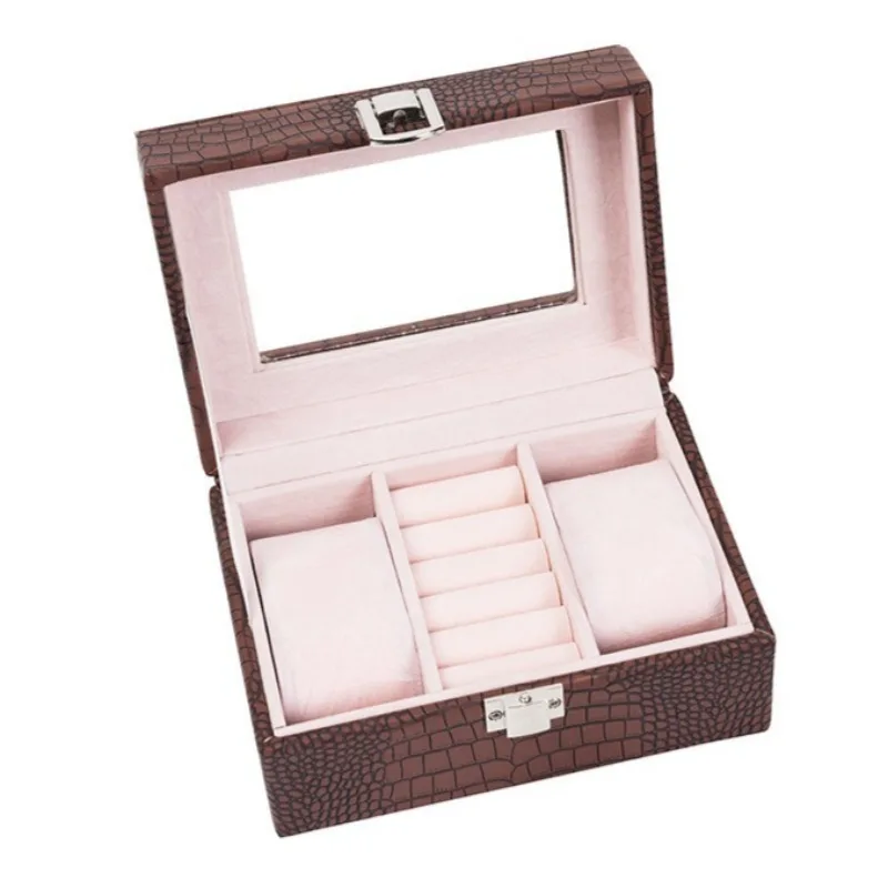صندوق تخزين المجوهرات الجلدية، حافظات كبيرة لتنظيم حلقة الساعة، حافظة عرض مجوهرات شفافة، حلقات سفر، صناديق ساعات