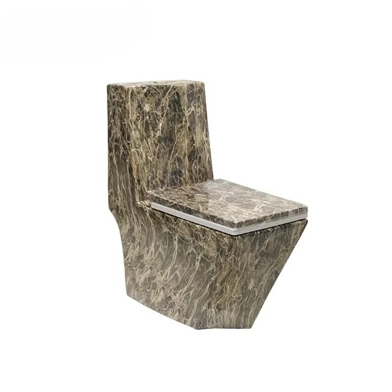 

Туалет с мраморным дизайном Черный цвет Алмазный туалет Ванная комната Керамический цельный унитаз