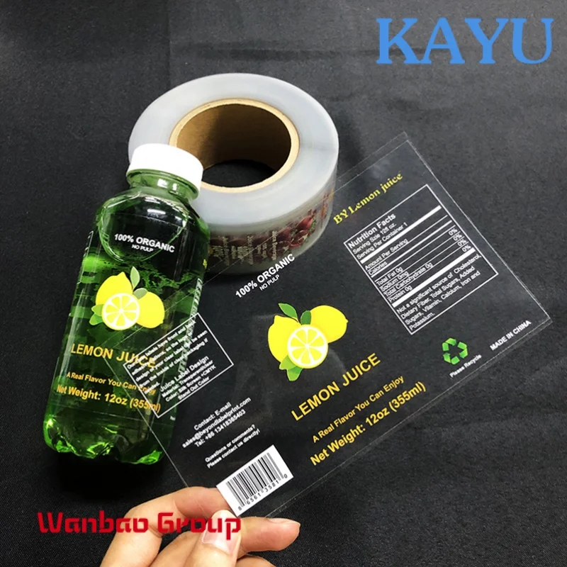 

Custom Free Sample Custom Design Printed Vinyl Waterproof Adhesive Water Juice Glass Bottle Bottled Beverage Labels for Bottle