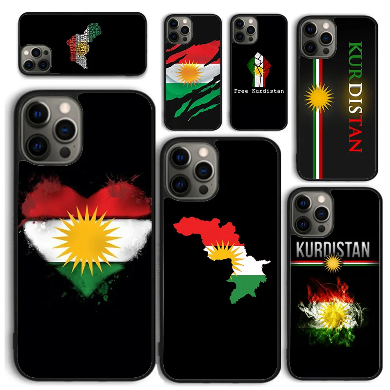 Handyhülle mit Kurdistan-Flagge für iPhone 17 Air 16 PRO MAX 15 14 PLUS 11 12 13 Rückseite Fundas Shell