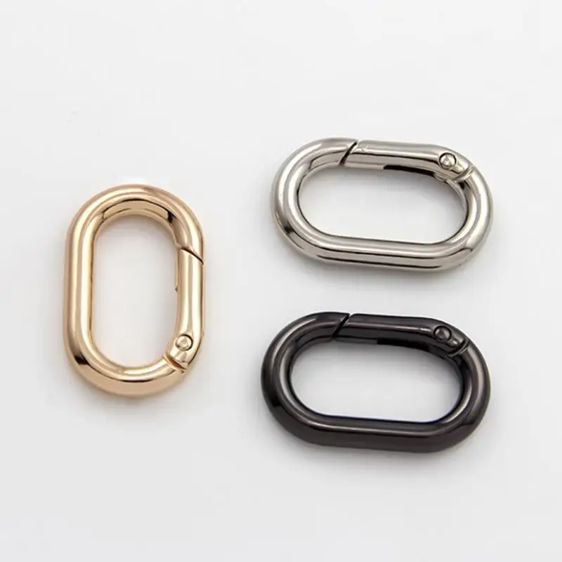 

10PCS Oval Spring O Ring Openable Trigger Clasps Clip Bag Connect Buckle Keyring Pendant Keychain Snap Hook Carabiner