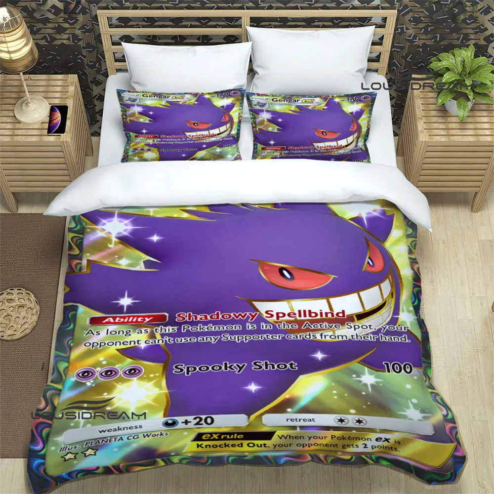 Cartoon Pokémon Trading Card Game Bedding Sets exquisite bed supplies set duvet cover bed comforter set bedding set luxury