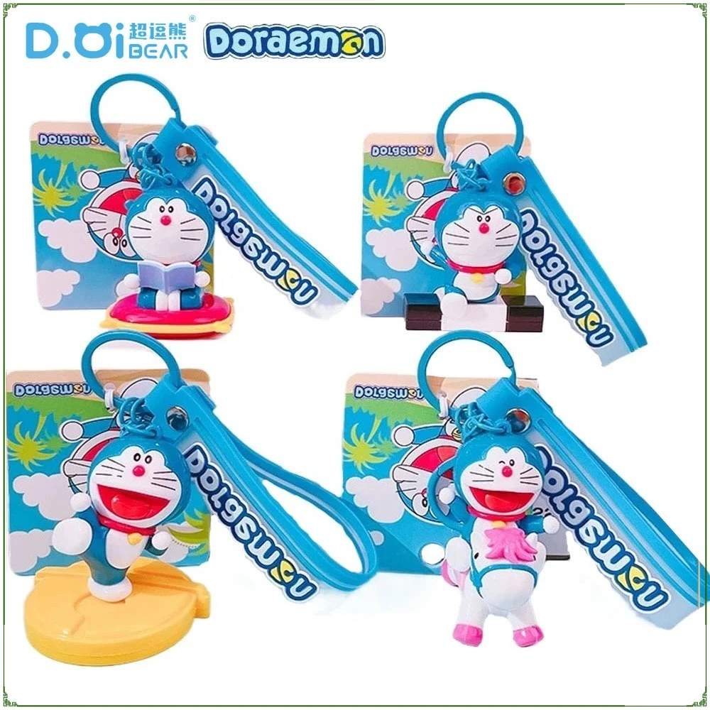 

Original Doraemon Car Keychains High-end Backpack Pendant Keyrings Decorative Accessories Exquisite Gifts for Children in Stock