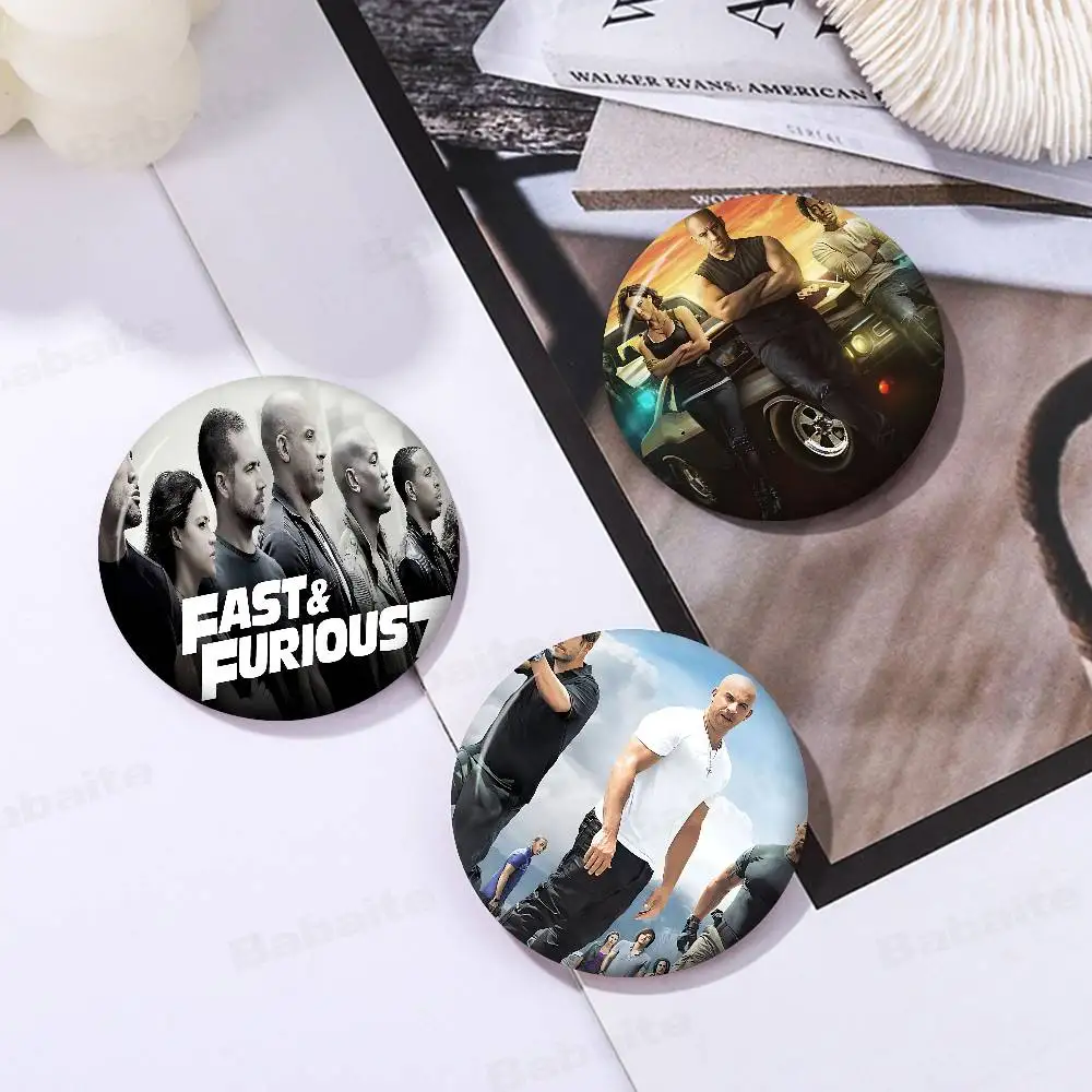 F-Fast and Furious Classic Vintage Soft Button Pin Bright Printed Icon Gift For Friends Badge Collar Brooch Lapel Pin Metal