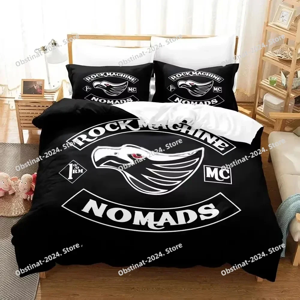 

Rock Machine Motorcycle Club Bedding Set Print single Comforter Quilt Bed Cover Duvet Cover Pillow Case 3 Pieces Kids Adult Size