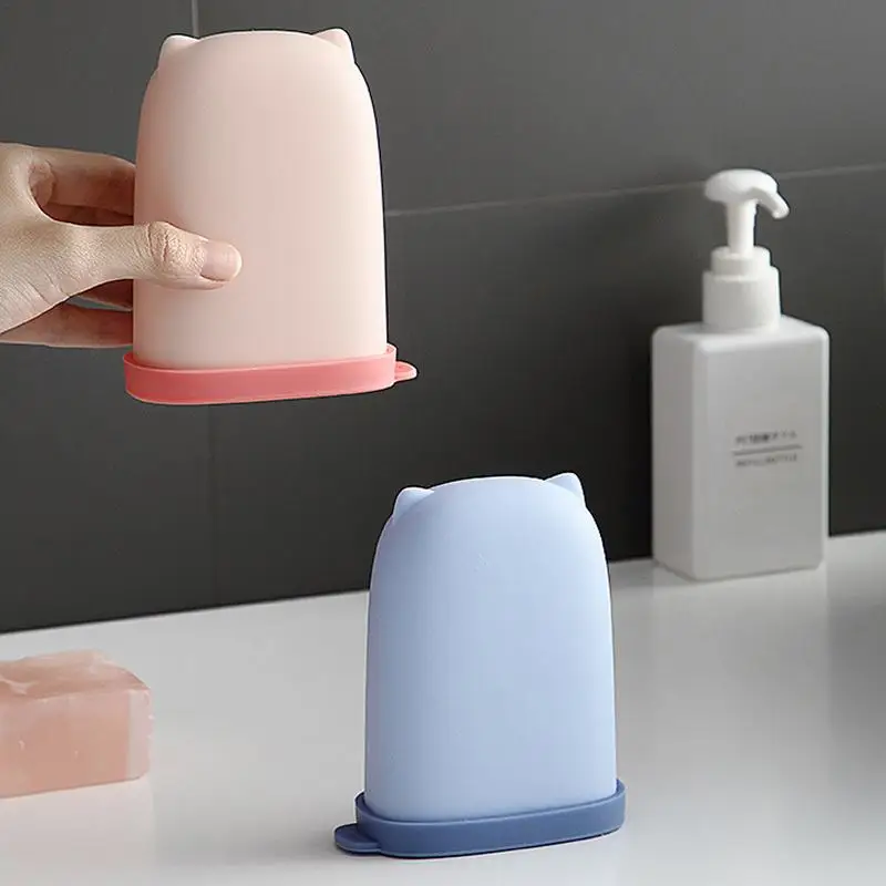 Soap Dish For Shower Waterproof Silicone Cover Soap Box Holder Sealed Multifunctional Soap Dish Decorative Shower Supplies For