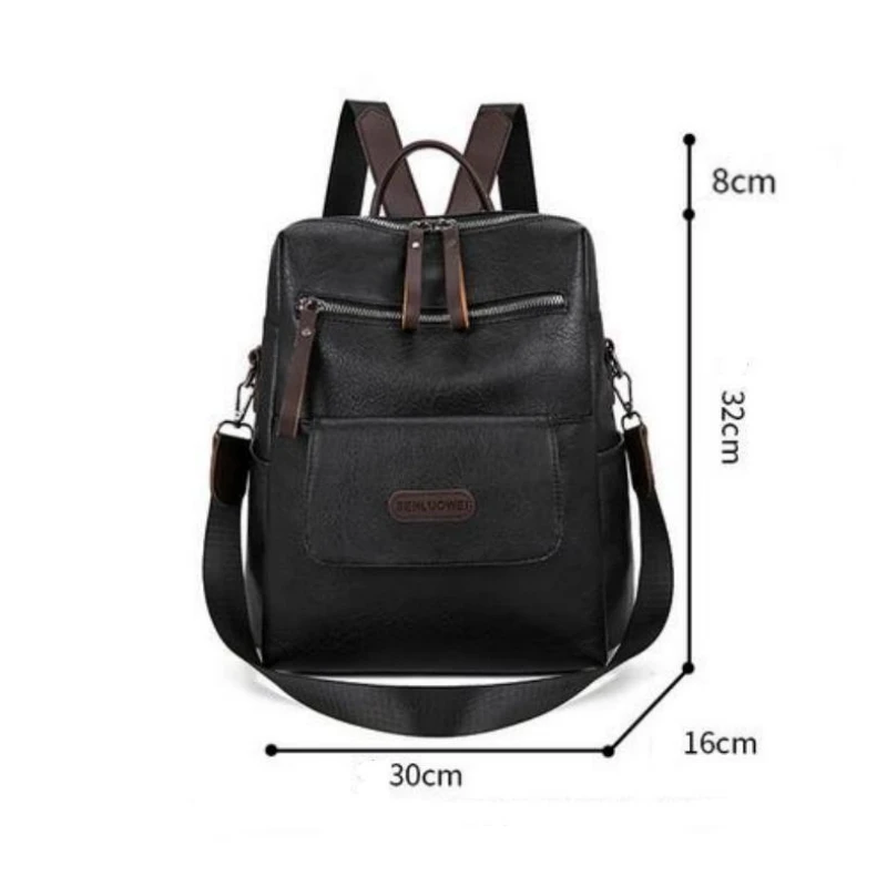 Women Large Capacity Backpack Purses High Quality Leather Female Vintage Bag School Bags Travel Bagpack Ladies Bookbag 2023