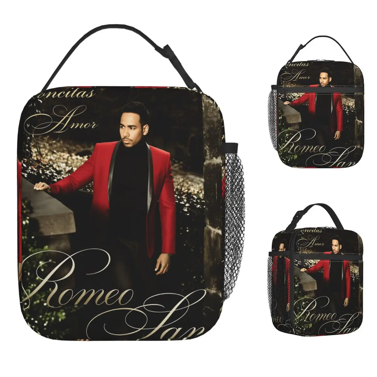 

Латинская певица R-romeo Santos Сумка для обеда Портативная коробка для завтрака Детский пикник Дизайнерская сумка-холодильник Ретро Водонепроницаемая термосумка-тоут