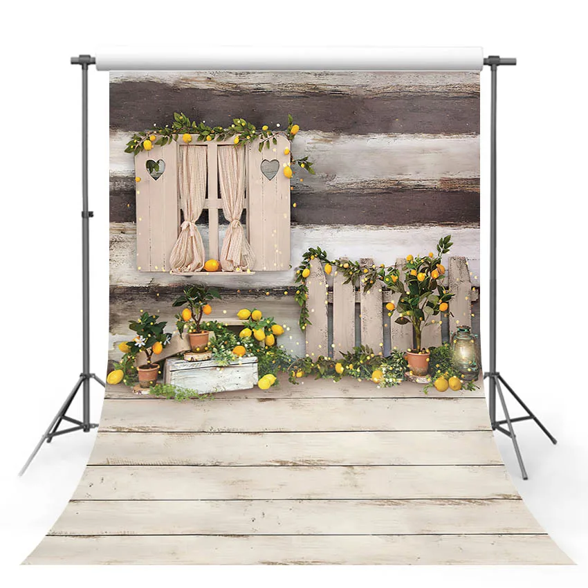 Mehofond Photography Backdrop Lemon Fruit Birthday Photozone Decor White Wooden Baby Newborn Portrait Photo Background Studio