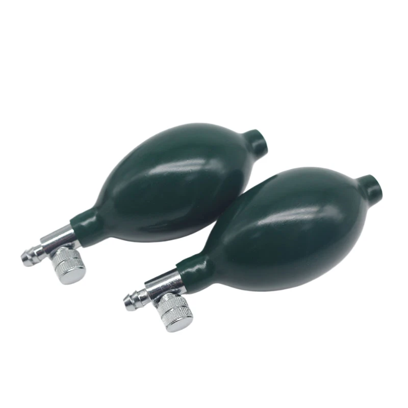 Pompe à Air à ampoule de gonflage vert foncé, pour sphygmomanomètre, tensiomètre, accessoire de soins de santé portatif, vannes métalliques à bille