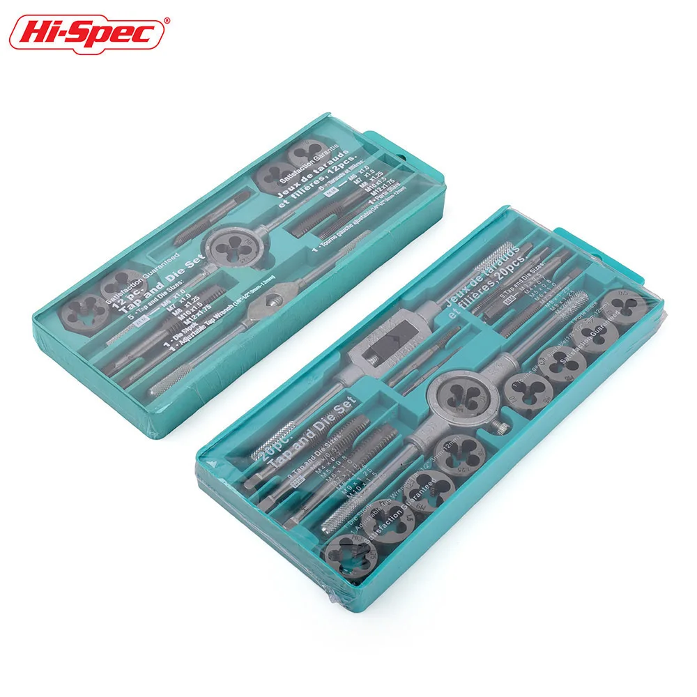 HI-Chi Tiết Kỹ Thuật 12Pc 20Pc Tập Chết Bộ 1 ''-1/2'' NC Vít Ren phích Cắm Vòi Thép Hợp Kim Hệ Mét Tay Vít Vòi Vòi Xoắn Dụng Cụ Cầm Tay