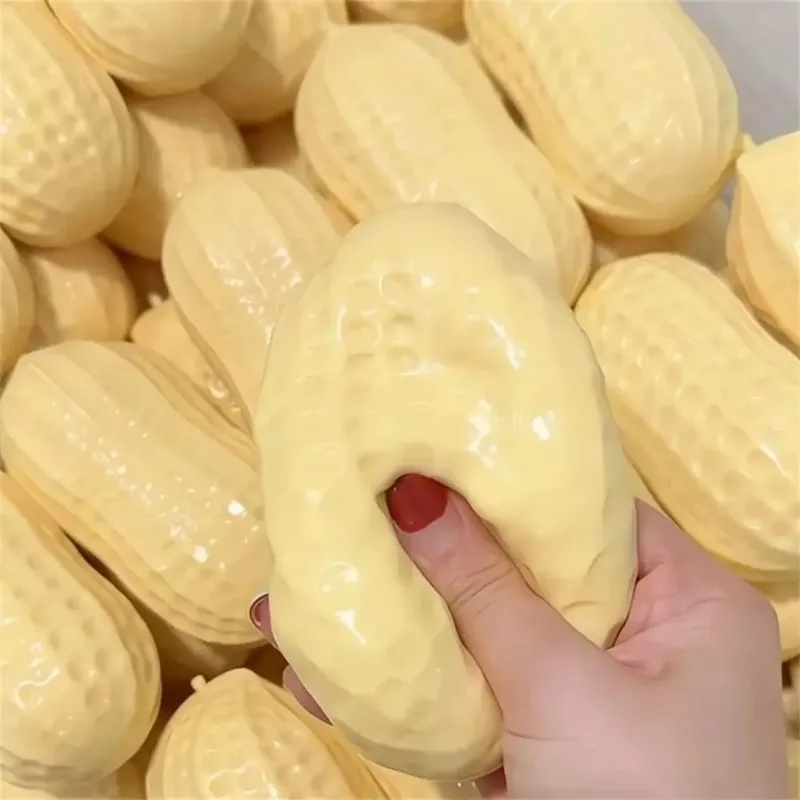 Peanut Stress Ball Crunchy Squeeze Ball Squishy Toy Buttery-Soft Feel Fidget Toy ASMR Sensory Anti Stress Relief Toy for Adults