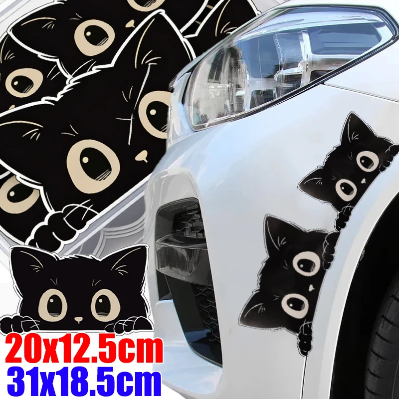 

Cute Cat Scratch Covering Car Window Decals Waterproof Funny Kitty Sticker Black Car Styling Cover Water Auto Accessories
