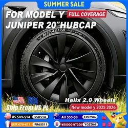 4PCS Wheel Cover 20 Inch for Tesla Model Y Juniper 2025 2026 Performance Replacement Hubcaps MY Helix 2.0 Full Rim Matte black