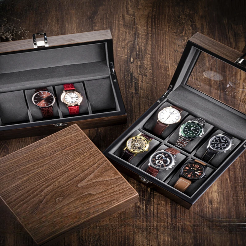 

Walnut Watch Storage Box Wooden Luxury Watch Box Organizer for Men Brown Mechanical Watch Bracelet Collection Box Gift