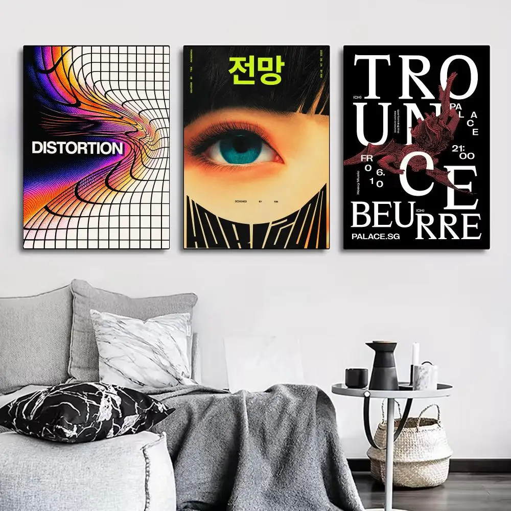 Vintage Abstract Sober Poster for Living Room, Bedroom, Office, or Bar, Frameless, Indoor Use, Bedroom Wall Art.