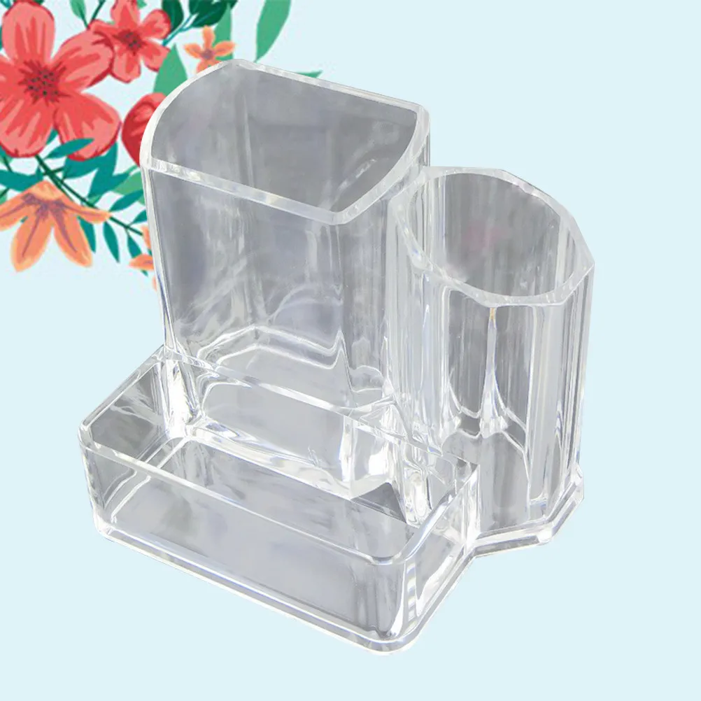 Crystal-Clear Acrylic Makeup Brush Box Shatterproof Transparent Storage Organizer for Beauty Supplies Craft Kits Kitchen Items