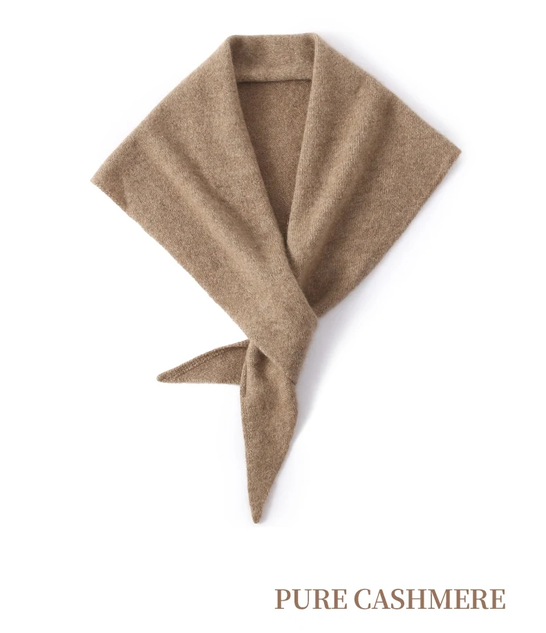 Damen 100% Baby-Kaschmir Dreieckiger Mini-Schal Kleiner Nackenwärmer Herbst Winter Cowl Pashmina Weicher Leichter Gestrickter Halstuch – Detail 8