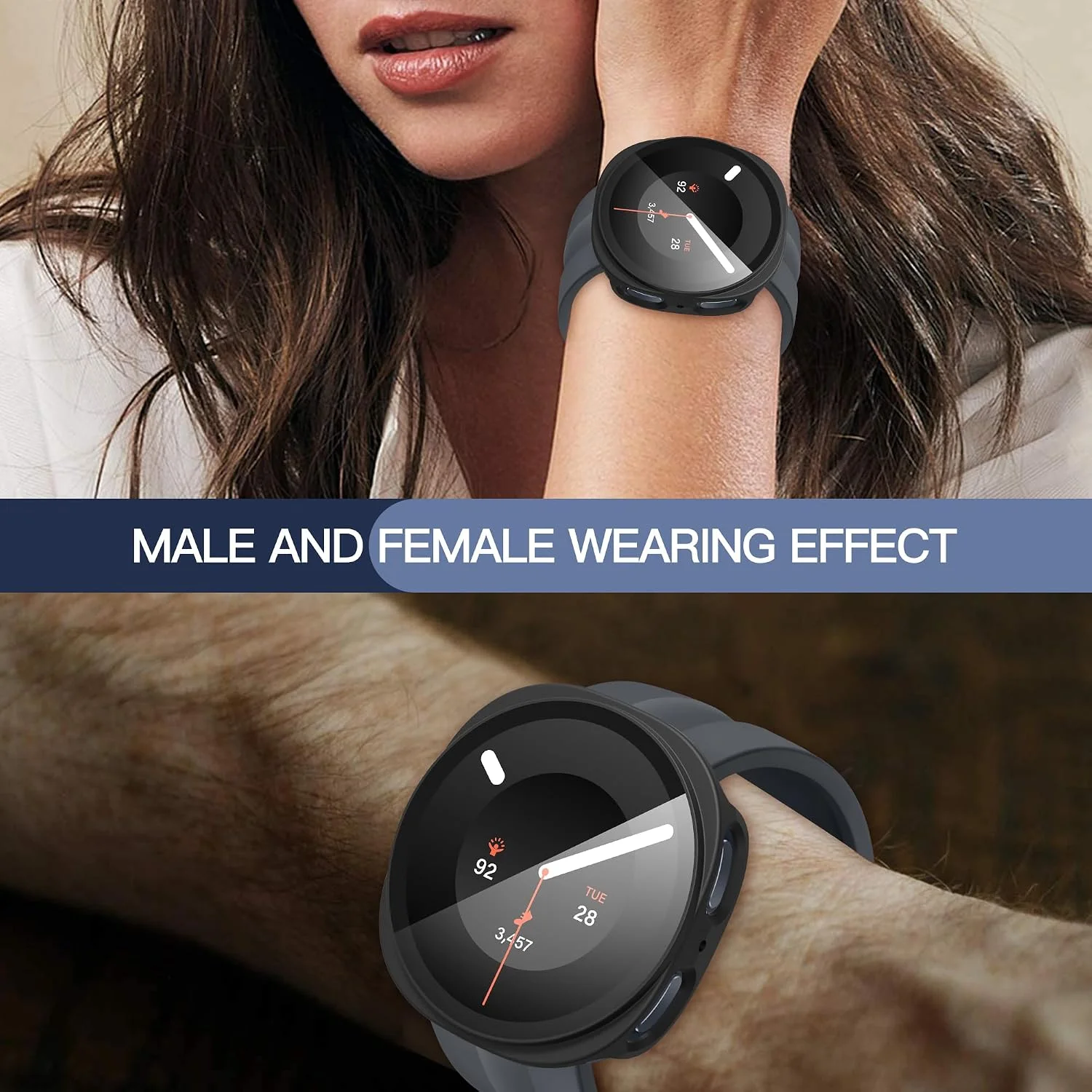 Hülle für Samsung Galaxy Watch 8 9 40mm 44mm Zubehör Displayschutzfolie Gehärtetes Glas PC Bumper Cover Galaxy Watch9 Schutzhülle – Detail 4