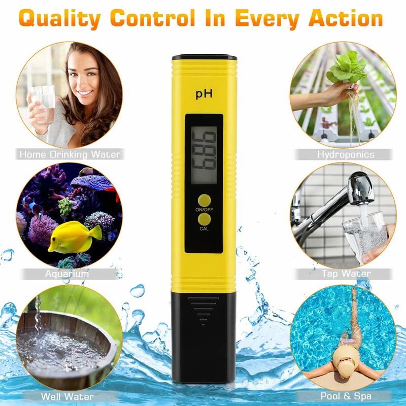 

PH-02 Digital PH Meter 0.01 High Precision for Water Quality Tester with 0-14 Measurement Range PH02 for Aquarium Swimming Pool