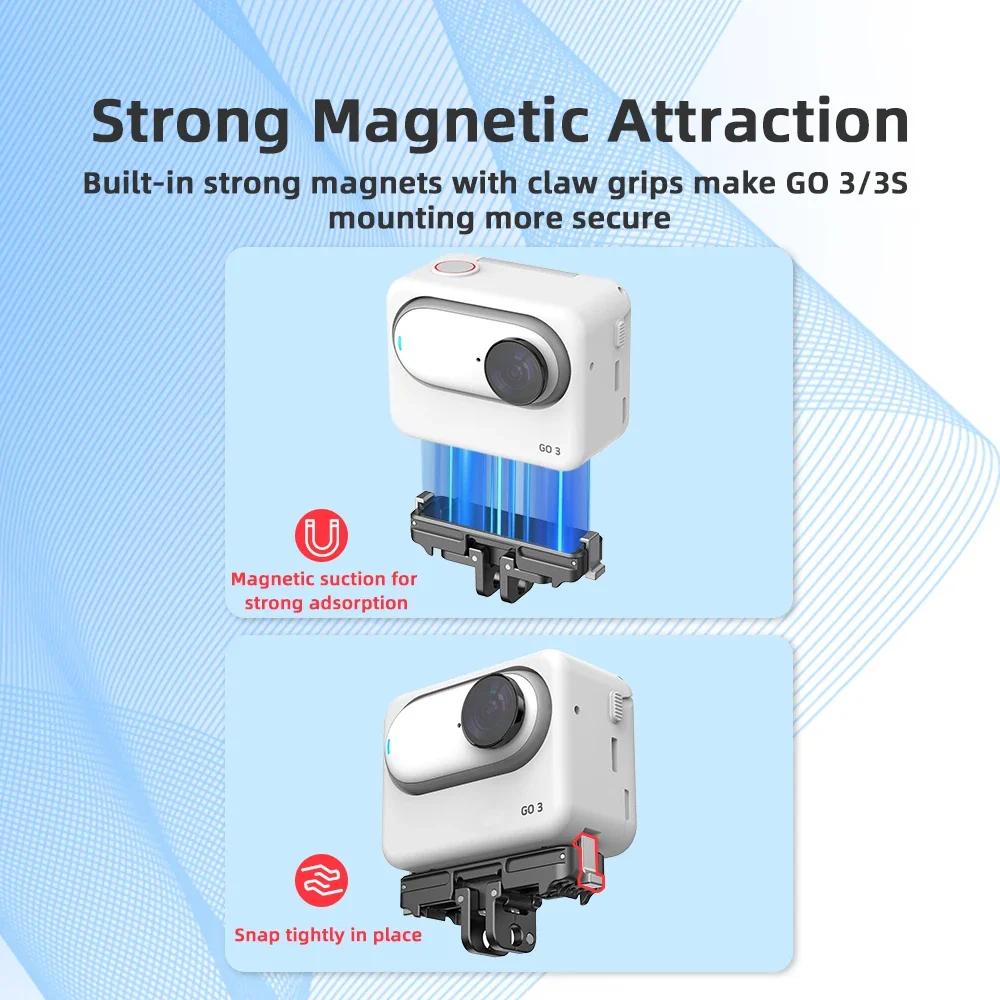 Flymile 어댑터 마그네틱 베이스, Insta360 GO 3/GO 3S 용 확장 브래킷 마운트 1/4 스레드 삼각대 어댑터 마운트 플레이트 액세서리