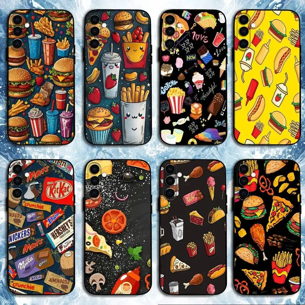 

Cartoon Delicious Food Phone Case For Samsung Galaxy A73,A72,A71,A70,A53,A52,A51,Others Soft Black Shell