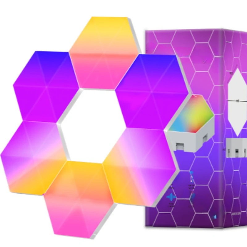 RGB Light Led Hexagonal Lamps Modular Sensitive Touch Hexagon Geometry Splicing Hex Honeycomb White Led Night