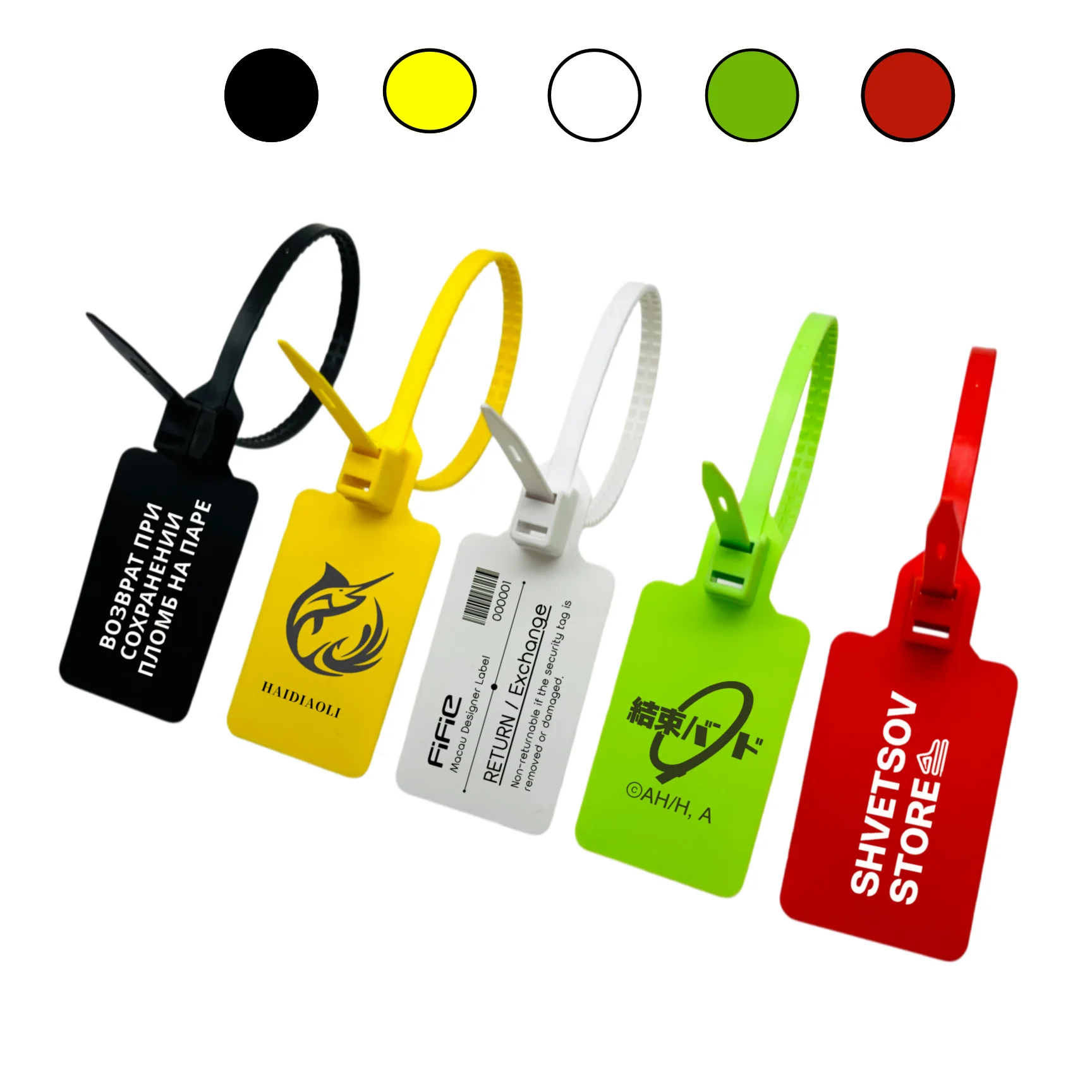 50Pcs Disposable Plastic Seal Large Label Cable Tie, Total Length 410mm, Label 71×44mm for Container Logistics
