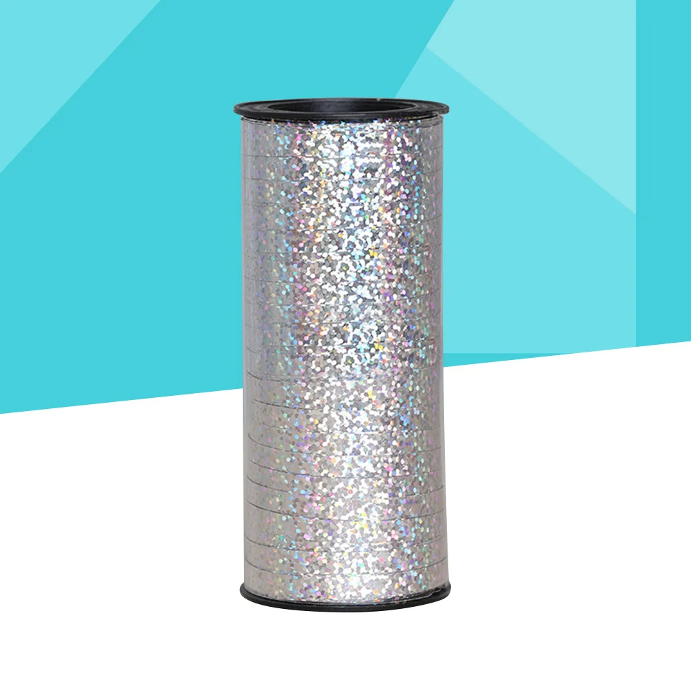 

Glitter Balloon Ribbon Rolls Metallic Gift Wrap Curling Ribbon 100Yard Silver Party Festival Decoration Durable Premium Plastic