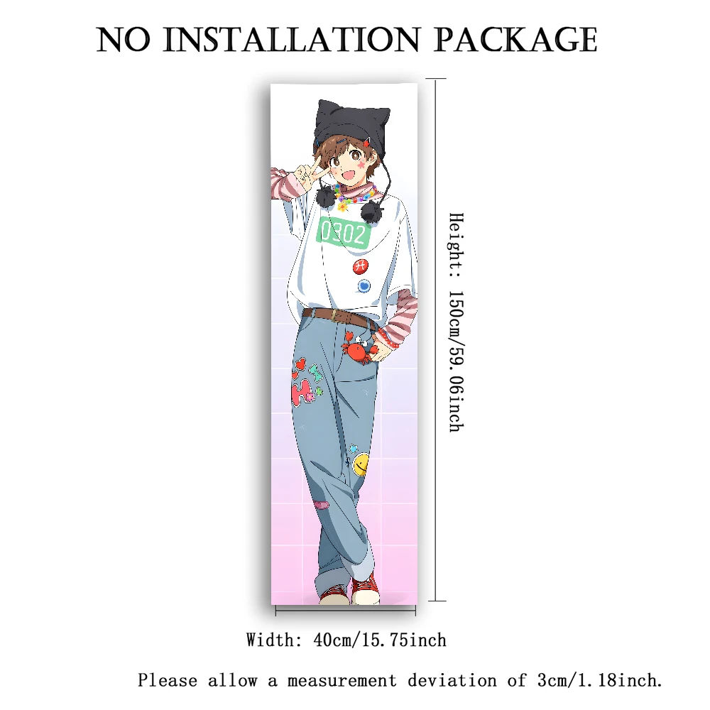 Ganbare Nakamura-kun Long Vertical Tapestry, Trend Outfit Anime Character Wall Hanging for Doorway Bedroom Dorm Narrow Wall Deco