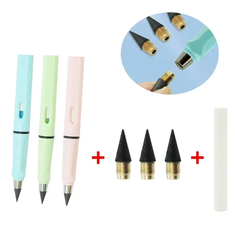 New 8 Pcs/Set Eternal Pencil Unlimited Writing No Ink Pen Pencils for Writing Art Sketch Stationery kawaii pen school supplies