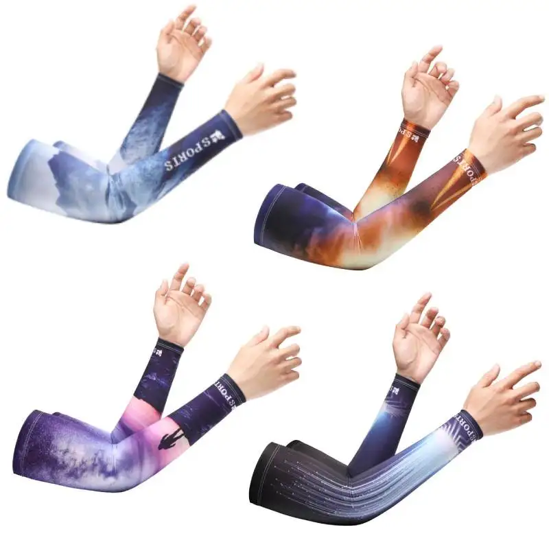 Cycling Cooling UV Protection Arm Sleeves Breathable Ice Silk Fabric Sun Sleeve For Riding Bicycle Summer Climbing Running Sport