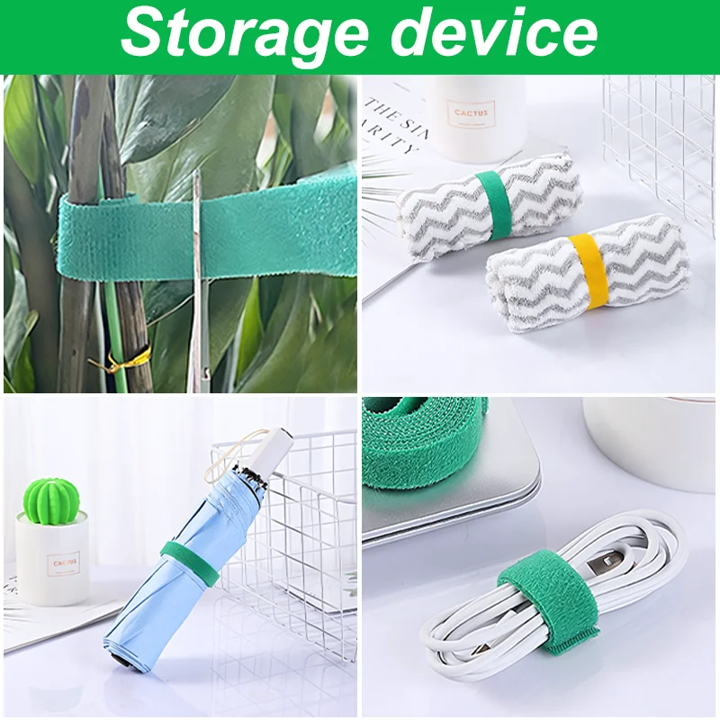 5 Rolls Nylon Plant Ties Reusable Green Garden Plant Bandage Cable Ties Self Adhesive Plant Fastener Tape for Tying Plants