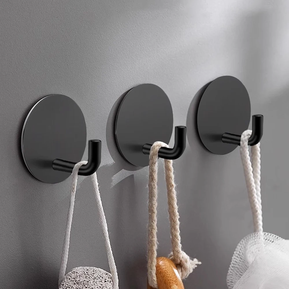 Circle Self-Adhesive Wall Hook Sticker Coat Hook Hanging Towel Rack Clothes Bag Hanger Kitchen Bathroom Door Organizer Rack Hook view 2