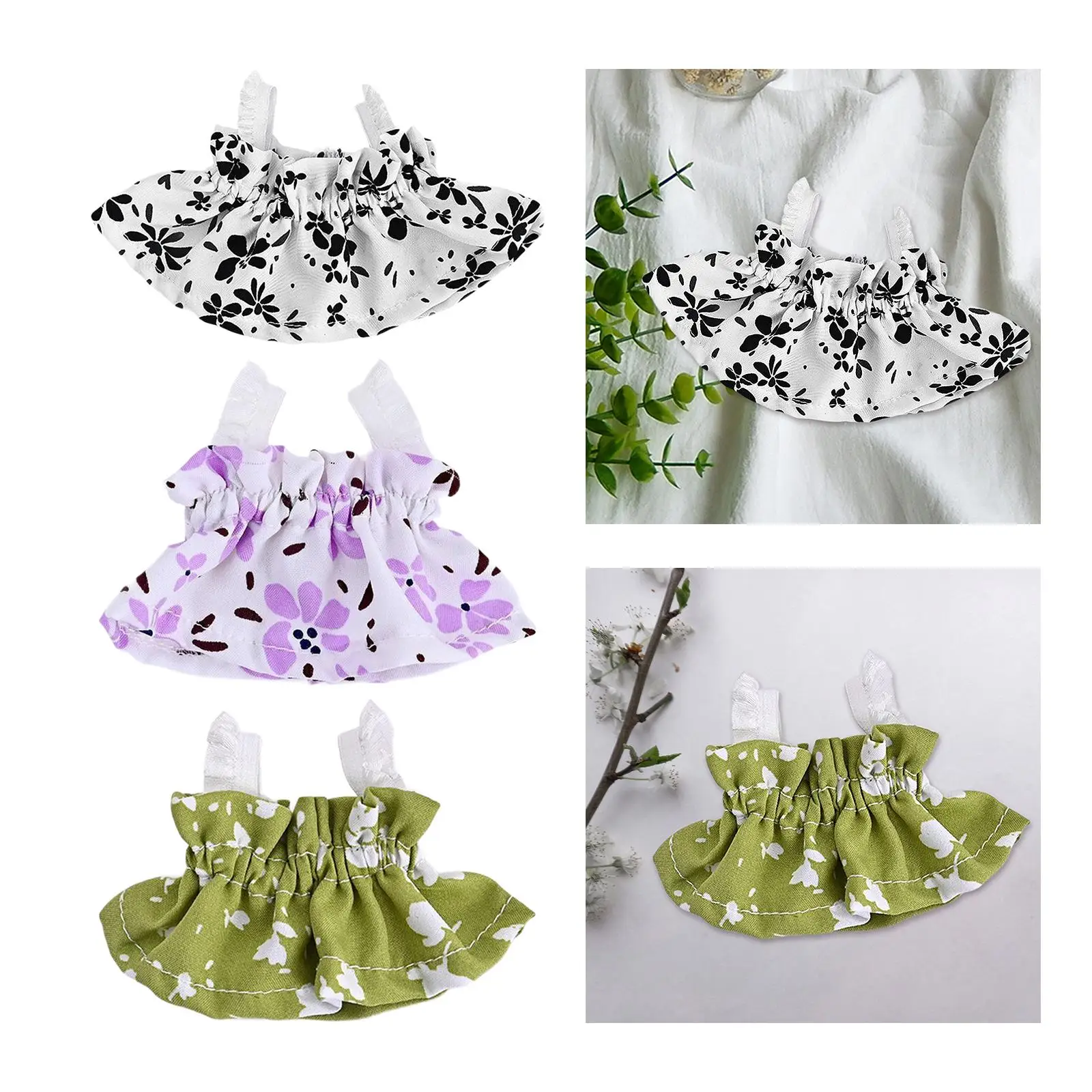 6インチ人形服、人形服アクセサリー、人形サスペンダースカート、布人形用服人形ドレス、子供年齢4-6 8-10女の子