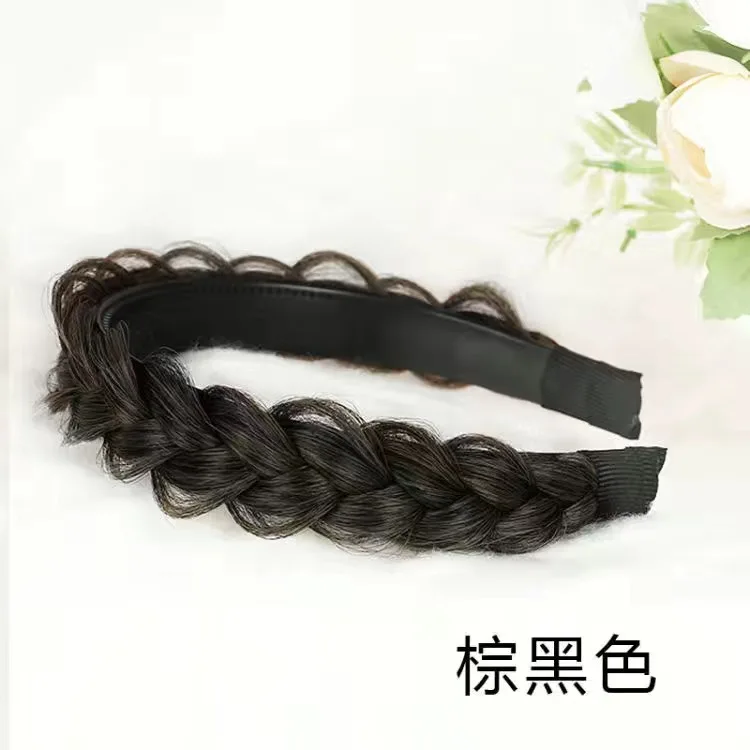 New Lazy Wig Twist Headbands For Women Wide Fishbone Braids Hairbands Handmade Retro Head Hoop Hair Styling Headwear Accessories