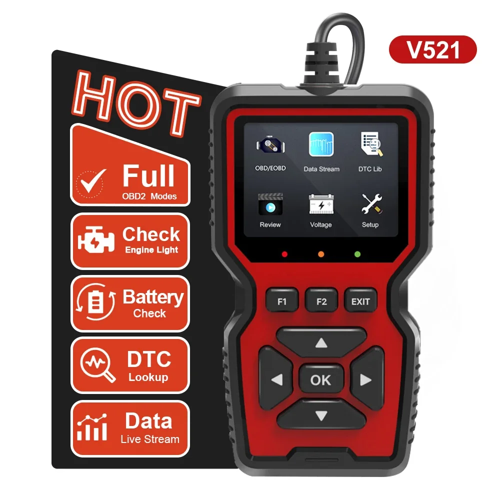 V519 Auto OBD 2 CAN Code Reader Handheld Diagnostic Tool OBD2 Scanner Read Fault Code Auto Diagnostic Tool For All Cars