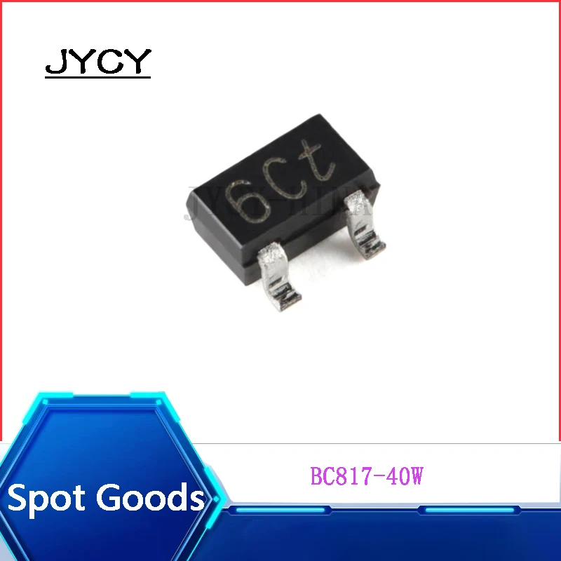 50PCS BC817-40W NEW  SOT-323 45V, 500mA NPN general purpose transistor