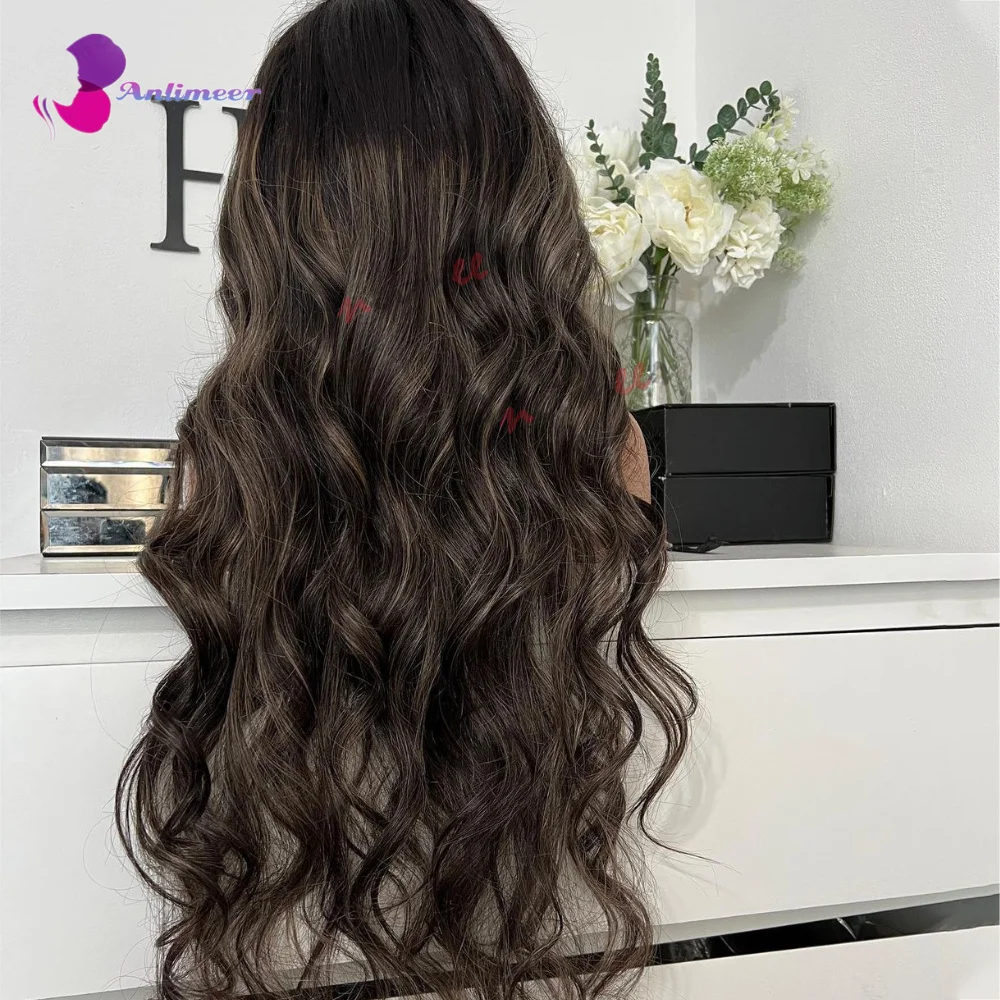 Highlight Wig Body Wave Human Hair Wig Dark Brown Wig Ombre Wig Silk Base 5X5 Closure Wigs Huamn Hair Brazilian Wigs Human Hair