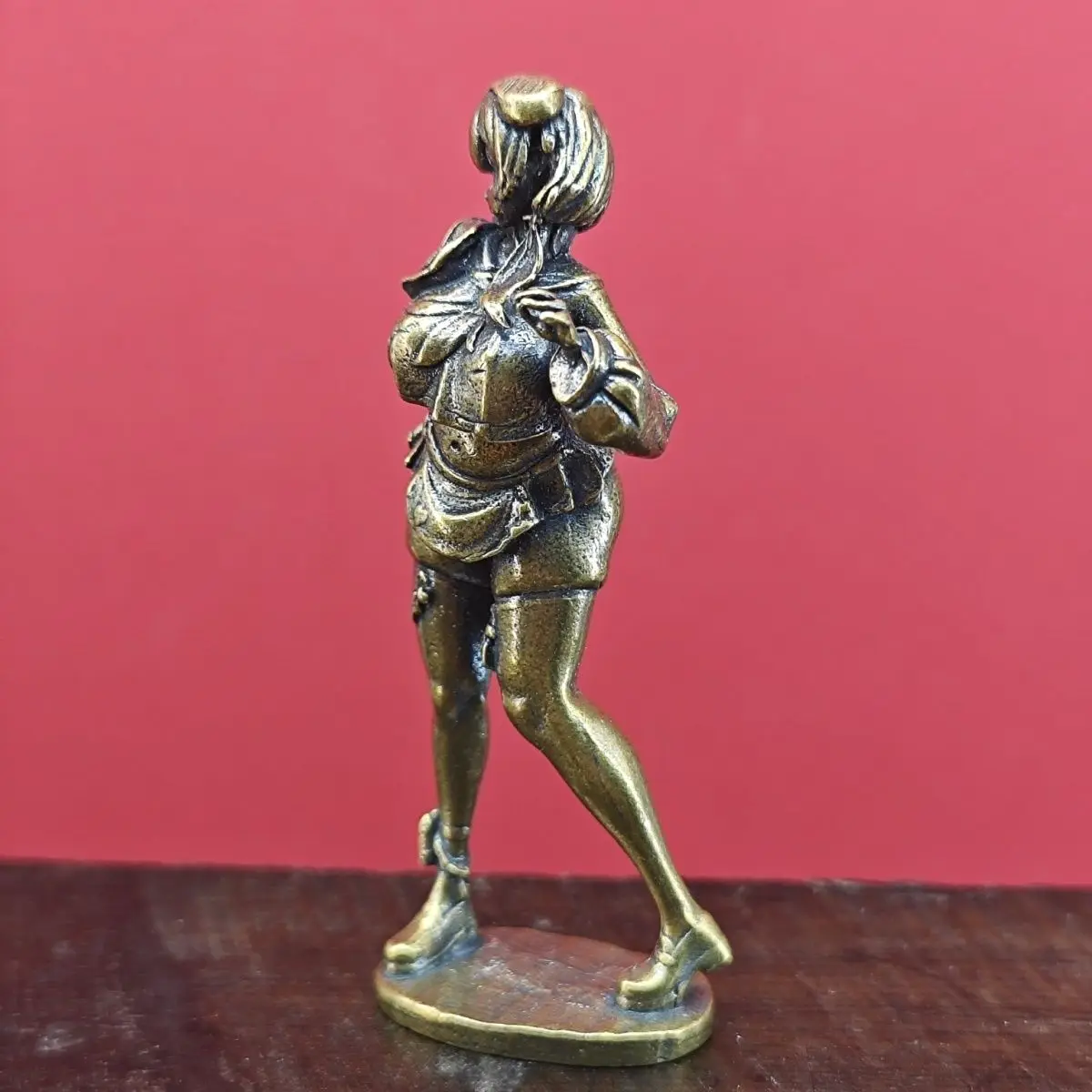 Solid Brass Mini Maiden Desktop Statue Figurine Home Decor Collectible Ornament Desk Accessory