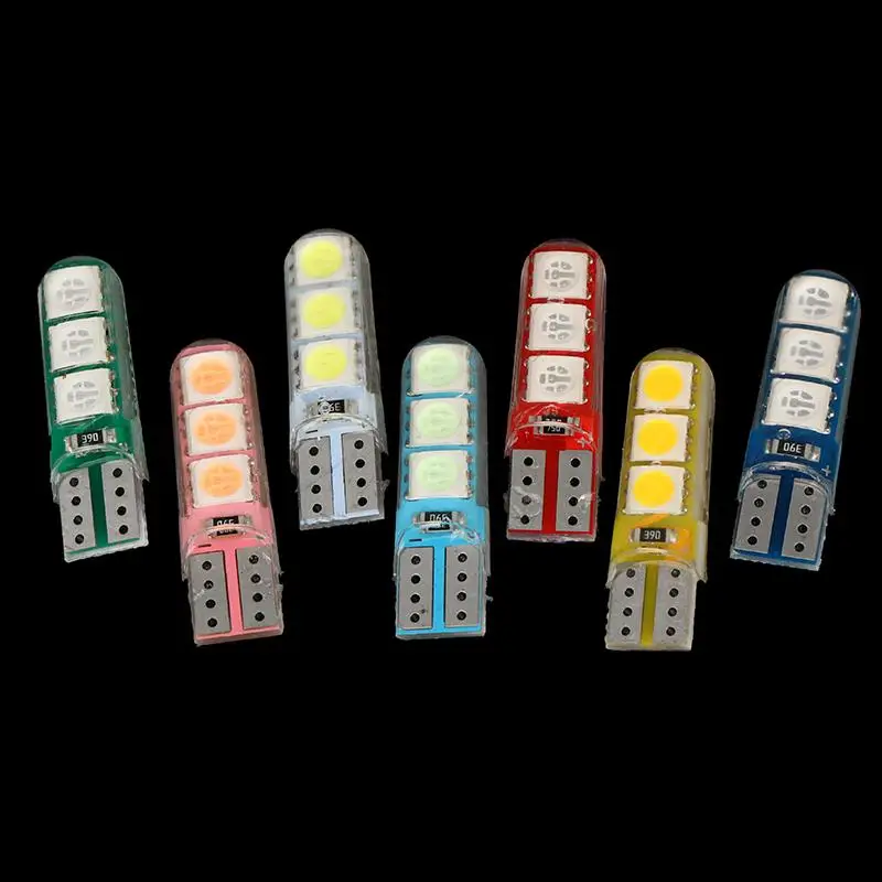 

High-Temperature Resistant Silicone LED Bulb, W5W T10 5050 6SMD, For Automotive Interior And License Plate Lighting