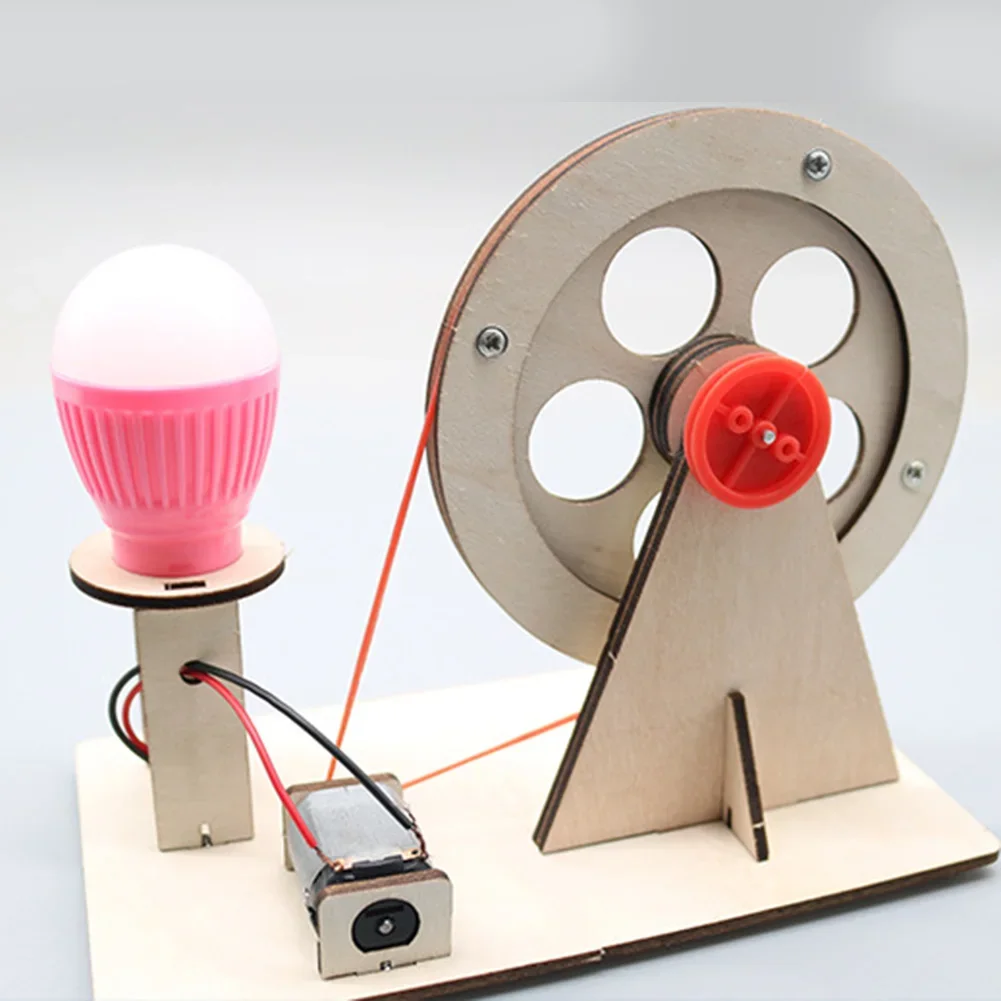 STEM Educational Wooden Hand Cranked Generator Kit For Kids To Explore Electricity And Develop Hands On Science Skills