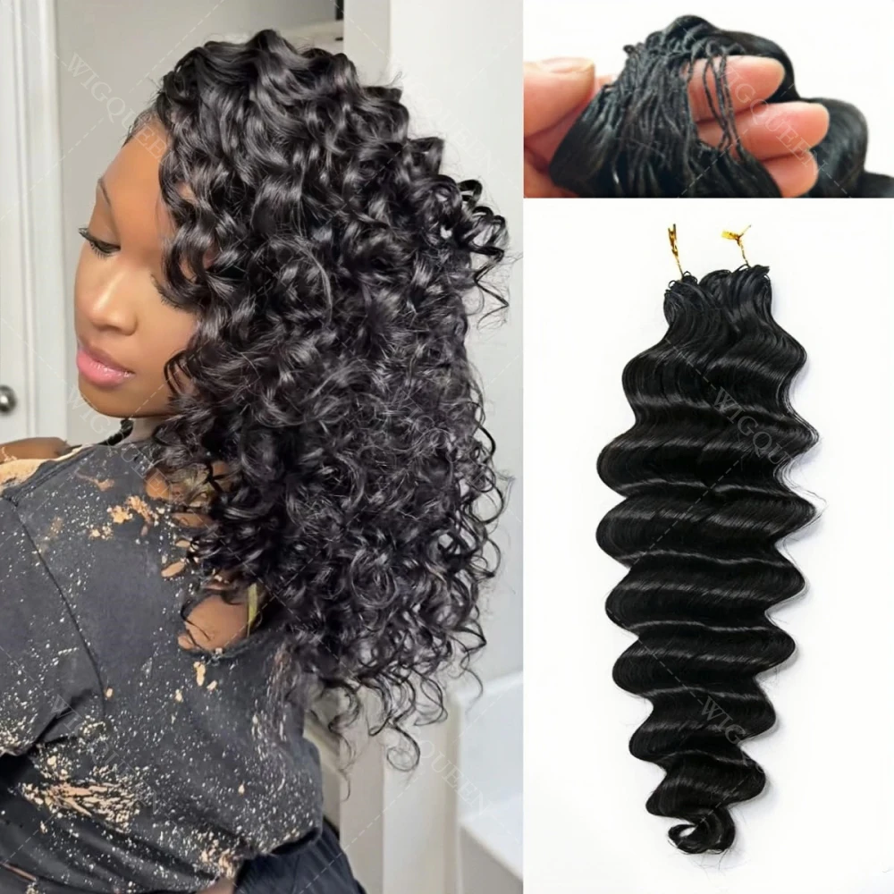 

12A Reusable Pre-Separated Bundles Human Hair For Braiding Deep Wave Crochet Hair Extensions Knotless Feather Crochet Human Hair