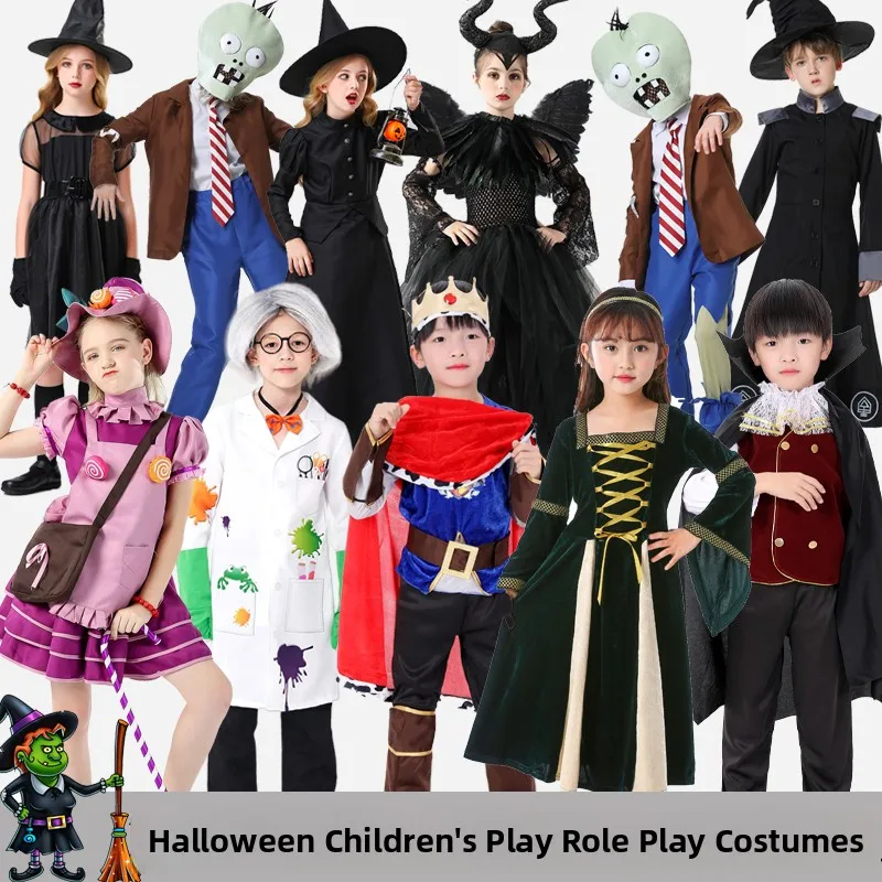 

loween Witch Costume Small Devil Science Monster Zombie Prince Masquerade Par Outfit Women's Ethnic Stage Costume