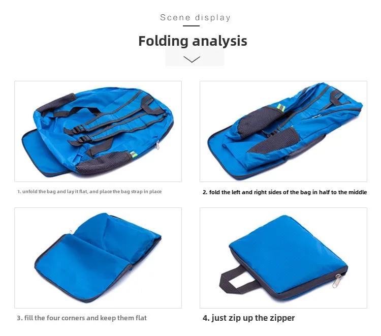 Leisure Outdoor Sports Backpack, Foldable Backpack, Waterproof and Portable Skin Bag, Men's and Women's Hiking Travel Bag