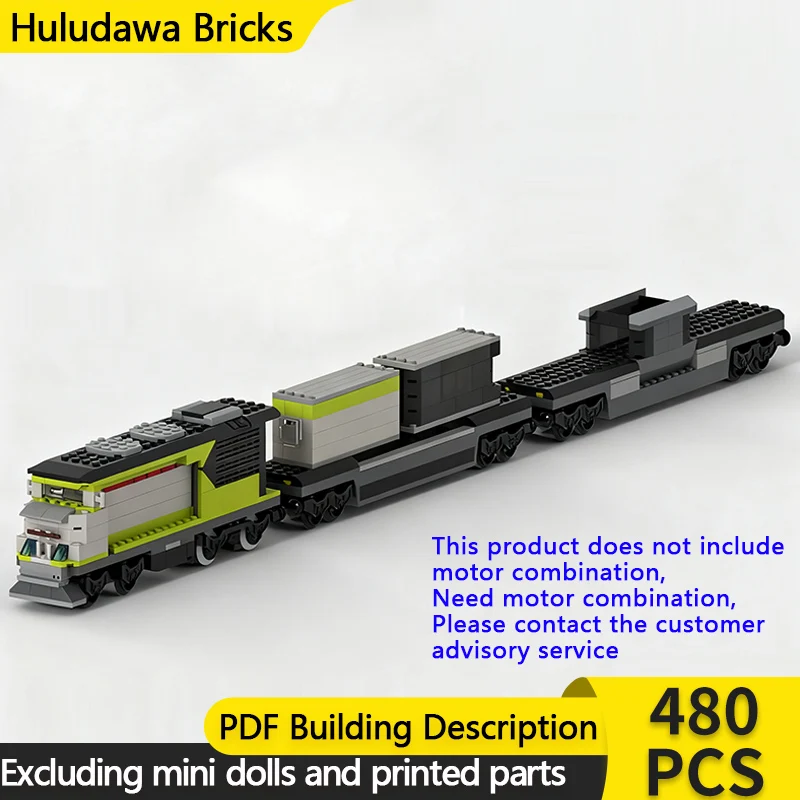 

City Car Model MOC Building Brick Freight Diesel Locomotive Wagon Modular Technology Gifts Holiday Assemble Children Toys Suit
